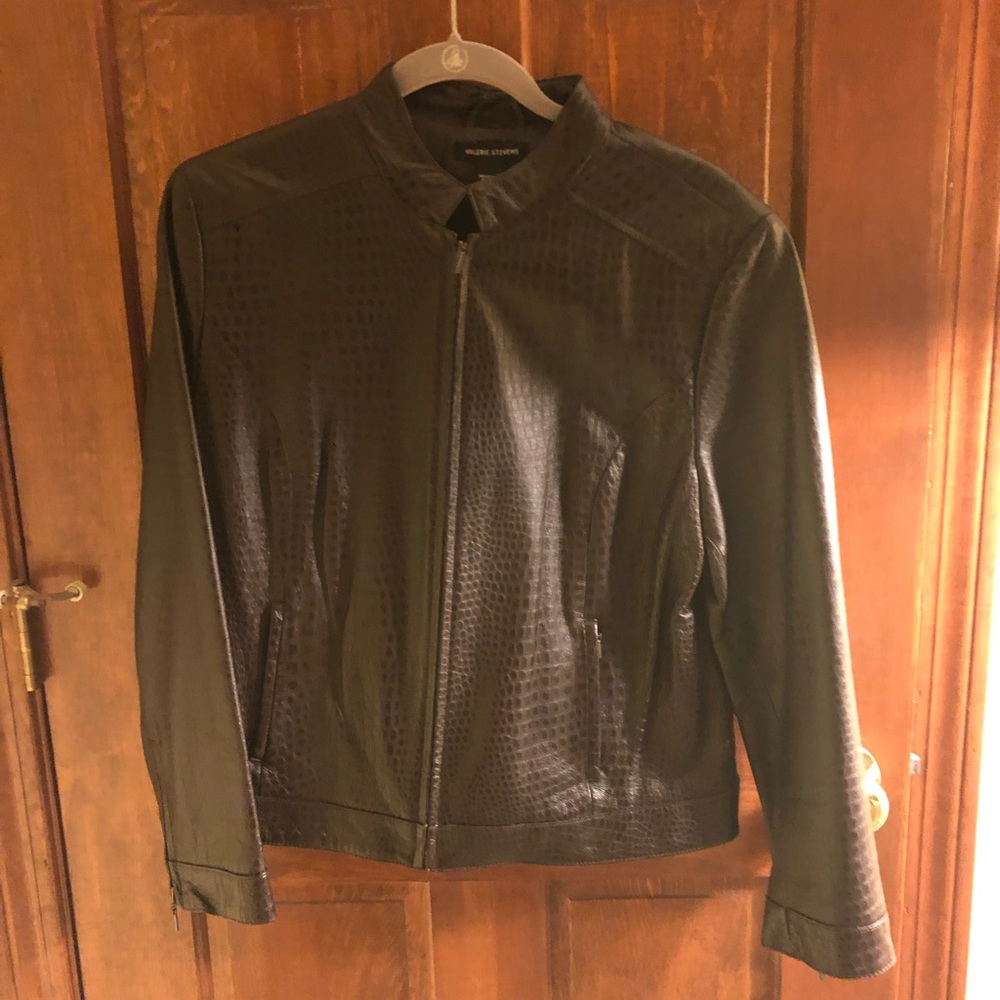 Brown leather jacket